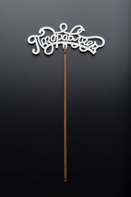 Топпер 5 шт "Поздравляем" №13, белый, фанера (120*50*4 мм)