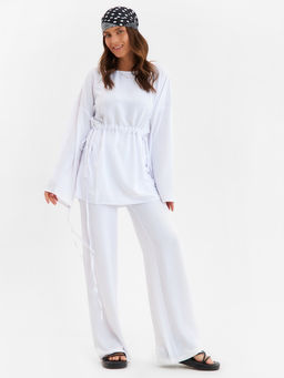 Костюм женский (туника, брюки) MINAKU: Casual Collection, размер 56, белый