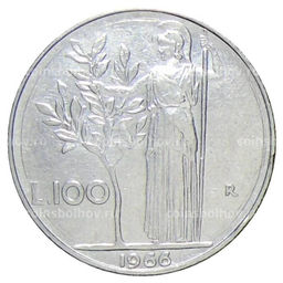 Монета 100 лир 1966 года Италия