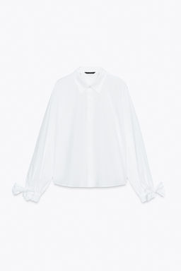 POPLIN SHIRT WITH TIES - Zara фото 5