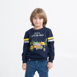 CRB wear/CWKB 62870-41-288 Джемпер модель свитшот для мальчика, темно-синий/Ex.Cherubino