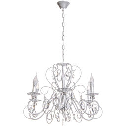 Люстра подвесная в стиле барокко "Arte" 6*40Вт Е14 29-P8525/WH белый мрамор
