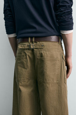 PANTAL?N WIDE FIT TRABILLA / Khaki - Zara фото 7