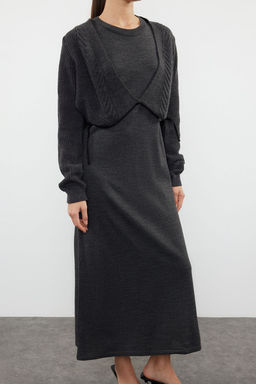 TRENDYOLMILLA Antrasit Maxi Triko Ekstra H?rkal? Elbise TWOAW25EL00014  фото 4