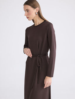 Bisiklet Yaka Beli Ku?akl? Soft Touch Elbise