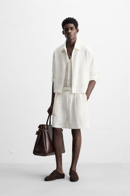 100% LINEN BERMUDA SHORTS WITH BELT - Zara фото 11