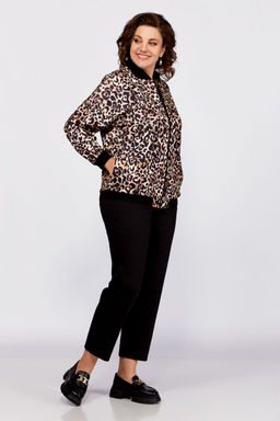 Бомбер Swallow 789 черный+принт леопард  фото 9