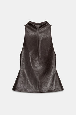 FAUX LEATHER TOP - Zara фото 7