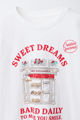 CAMISETA ESTAMPADA / Blanco - Zara фото 3