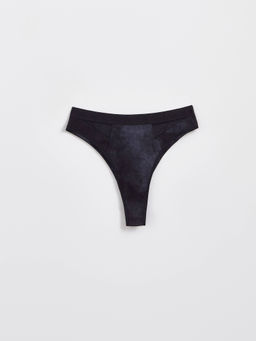 CONTE RIB WITH MESH LBR 2496 Трусы бразилиана из хлопка в рубчик и эластичной сеточки black tie dye