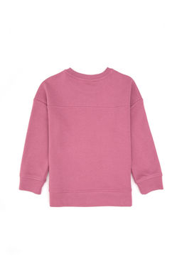 K_z _ocuk Pembe Simli Bask_ Detayl_ Bisiklet Yaka Basic Sweatshirt Sepette S_rpriz _ndirim - U.s. polo assn фото 2