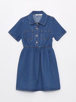 K?sa Kollu K?z ?ocuk Jean G?mlek Elbise