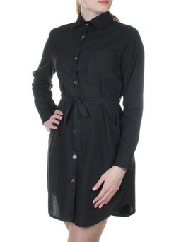 803 BLACK Платье хлопковое с воротником Fashion