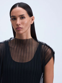 Платье миди с декоративной сеткой / Zarina  фото 6