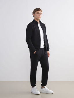 Dik Yaka Uzun Kollu Erkek Fermuarl? Sweatshirt