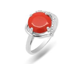 Кольцо из серебра коралл, МЦВ986