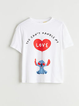 Stitch Bask?l? K?z ?ocuk Ti??rt