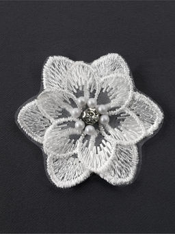 Аппликация для одежды «Цветок» текстильная, 5×5 см, 10 шт., белая