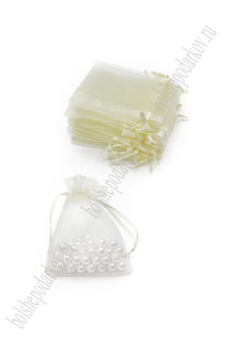 Мешочек из органзы 7*9 см (50 шт) SF-7582, кремовый