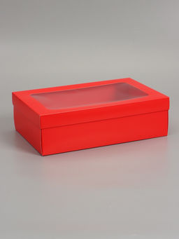 Цена за 5 шт. Коробка складная «Красная», с окном 30 х 20 х 9 см