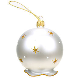 Елочная игрушка шар стеклянная Птички д7,5см, юбка-колокольчик, ручная художественная роспись, подарочная упаковка (Россия) - Домашняя мода фото 2