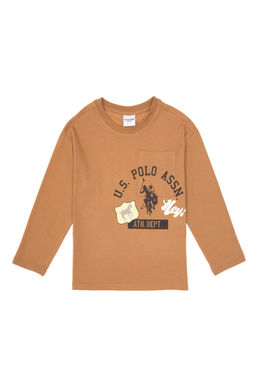 Erkek _ocuk Camel Bisiklet Yaka Sweatshirt