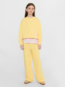 Комплект для девочек желтый: свитшот и брюки