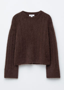 Jersey de punto de canal? en mezcla de mohair