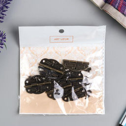 Цена за 3 шт. Петля для шкатулки металл фигурная, под бронзу, набор 6 шт., 1.9×2.8 см