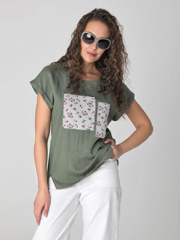 25232 Блуза зеленый - Dizzyway фото 2