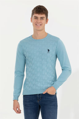 Мужской синий трикотажный свитер Basic - U.s. polo assn фото 9