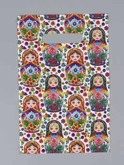 Цена за 100 шт. Пакет "Матрешка", полиэтиленовый с вырубной ручкой, 20 х 30 см, 30 мкм