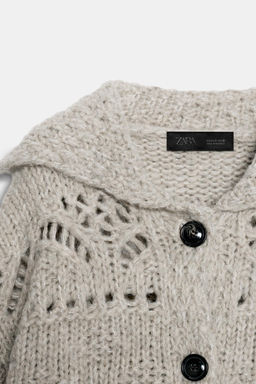 POINTELLE CHUNKY KNIT CARDIGAN - Zara фото 5