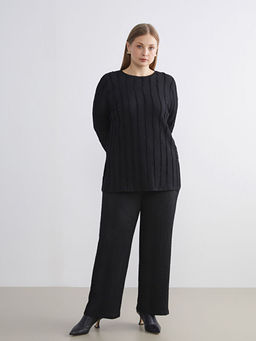 Beli Lastikli Dokulu Geni? Pa?a Kad?n Pantolon