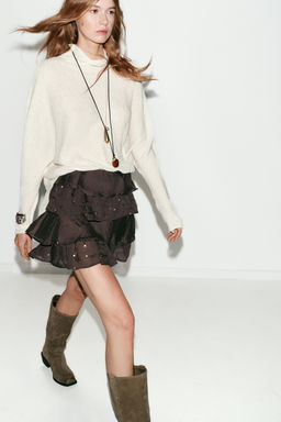 MINI SKIRT WITH RUFFLES AND SEQUINS - Zara фото 3
