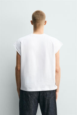 CAMISETA TANK RELAXED FIT TEXTO / Blanco