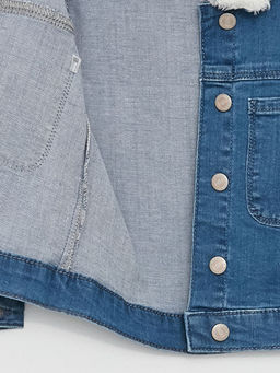 Polo Yaka Uzun Kollu K?z Bebek Jean Ceket - Waikiki фото 3