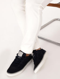 Lacivert %100 Deri Casual Ayakkab_ - Cacharel фото 4