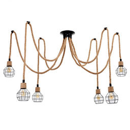 Светильник «Паук», 6хE27, 40 Вт, чёрный