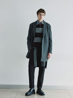 Polo Yaka ?izgili Erkek Triko Kazak