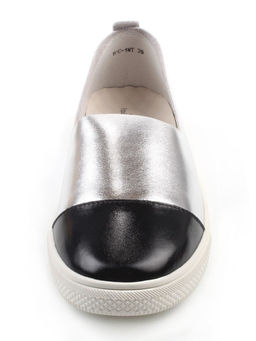 06-H1C-1MT BLACK/SILVER Туфли женские (натуральная кожа)