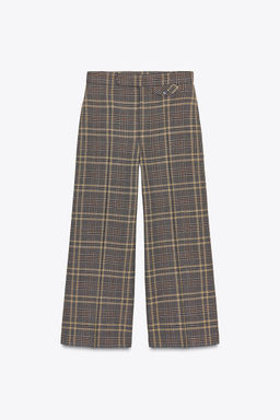 ZW COLLECTION CHECK ANKLE GRAZER TROUSERS