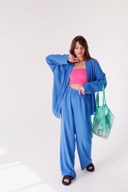 9513 Костюм из кимоно и брюк-палаццо в цвете электрик - Martichelli фото 24