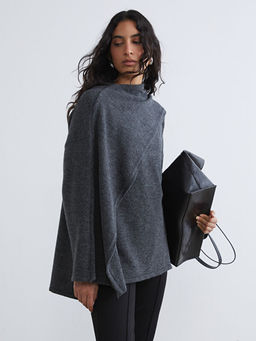 D?k?ml? ?al Yaka Oversize Kad?n Triko Kazak