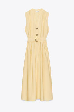 POPLIN MIDI DRESS WITH BELT - Zara фото 18