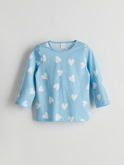 Kalp Bask?l? K?z ?ocuk Pijama Tak?m