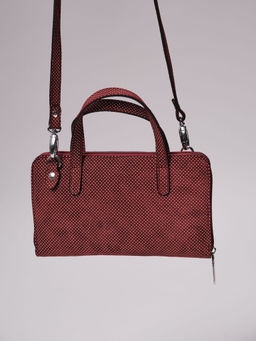 Сумка кожаная Azaro 30850 бордо-горох