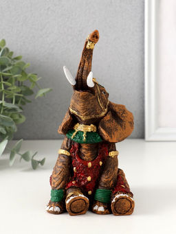 Фигурка полистоун «Слон индийский сидит», 17.5×8.5×9 см