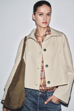 WATER-REPELLENT SHORT TRENCH COAT ZW COLLECTION - Zara фото 4