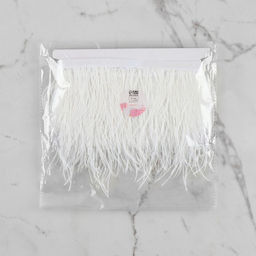 Перья страуса декоративные, на ленте, 8-10 см, 5±0.5 м, белые